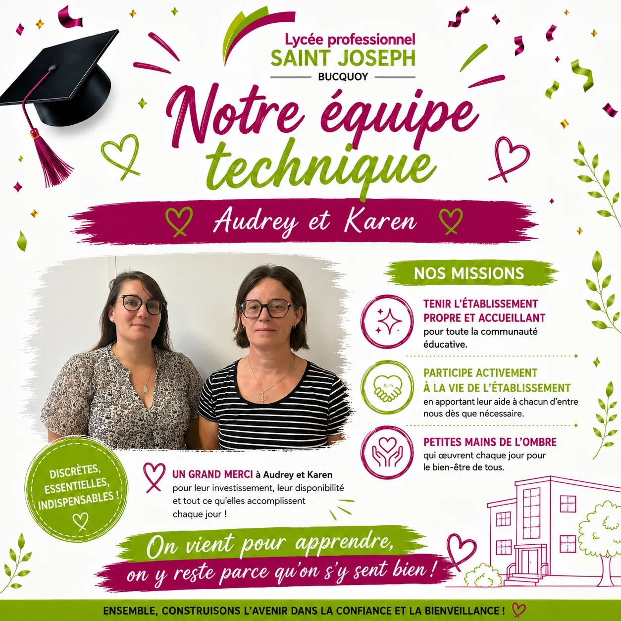 DANS LES COULISSES DE SAINT-JOSEPH… ELLES SONT INDISPENSABLES
